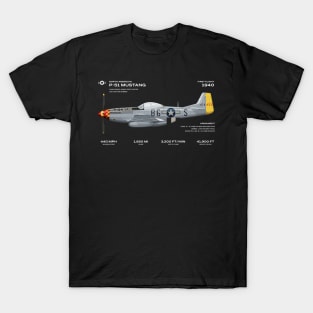 North American P-51 Mustang world war 2 fighter plane T-Shirt